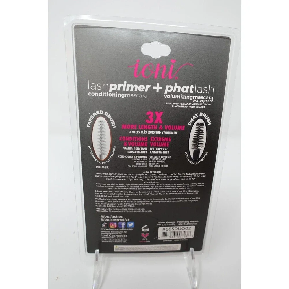 Ioni Lash Primer + Phatlash Volumizing Mascara Duo Pack 02 New Sealed Waterproof